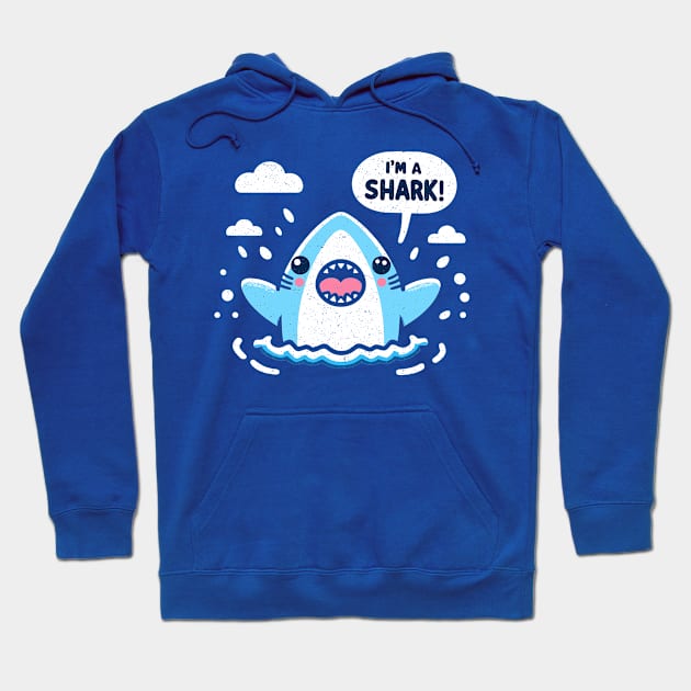 Cheerful I'm A Shark! Distressed Sharky Hoodie by SubtleSplit